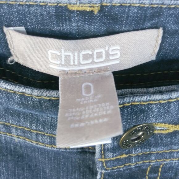 Chico's Dark Wash Mid Rise Skinny Boot Cut Jeans 4 - Picture 4 of 9